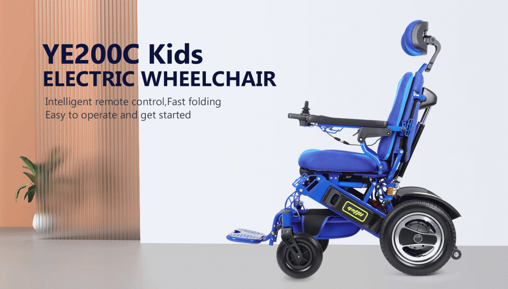 Remote Controlled Reclining And Folding Pediatric Electric Wheelchair - Model YE200C